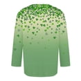 thumbnail image 3 of Camisetas de Manga Larga de Algodón Cuarto de Manga Cuello Redondo con Impresión Del Día de San Patricio, Moda Casual, 3 of 8