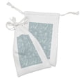 thumbnail image 2 of Abstract Fabric Pouch Set of 2, Funky Sea Waves Print Drawn by Hand Seascape Demonstration, Small Drawstring Bag for Toiletries Masks and Favors, 9" x 6", Teal Cadet Blue, by Ambesonne, 2 of 2