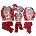 thumbnail image 1 of Christmas Family Matching Pajamas Set Deer Plaid Print Tops Pants 2PCS Sleepwear for Adult Kids, 1 of 5