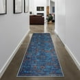 thumbnail image 4 of GLN Rugs Atlantis - Contemporary, Machine Washable Area Rug 2'6"x7' Abstract D.Blue Home Carpet, All Ages, 4 of 10