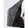 thumbnail image 5 of INSPIRE CHIC Women's Shawl Collar Asymmetrical Hem Belted Plaid Coat M Black White, 5 of 5