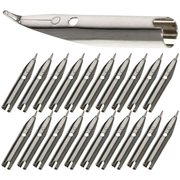 Qnmwood 20Pcs Metal Calligraphy Nibs 0.38mm Replacement Pens