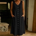 thumbnail image 5 of Bosfbaoi Dresses for Women Casual Button Front Maxi Dress Sleeveless V Neck Womens Dresses with Side Pockets Summer Dresses for Women 2026, 5 of 8