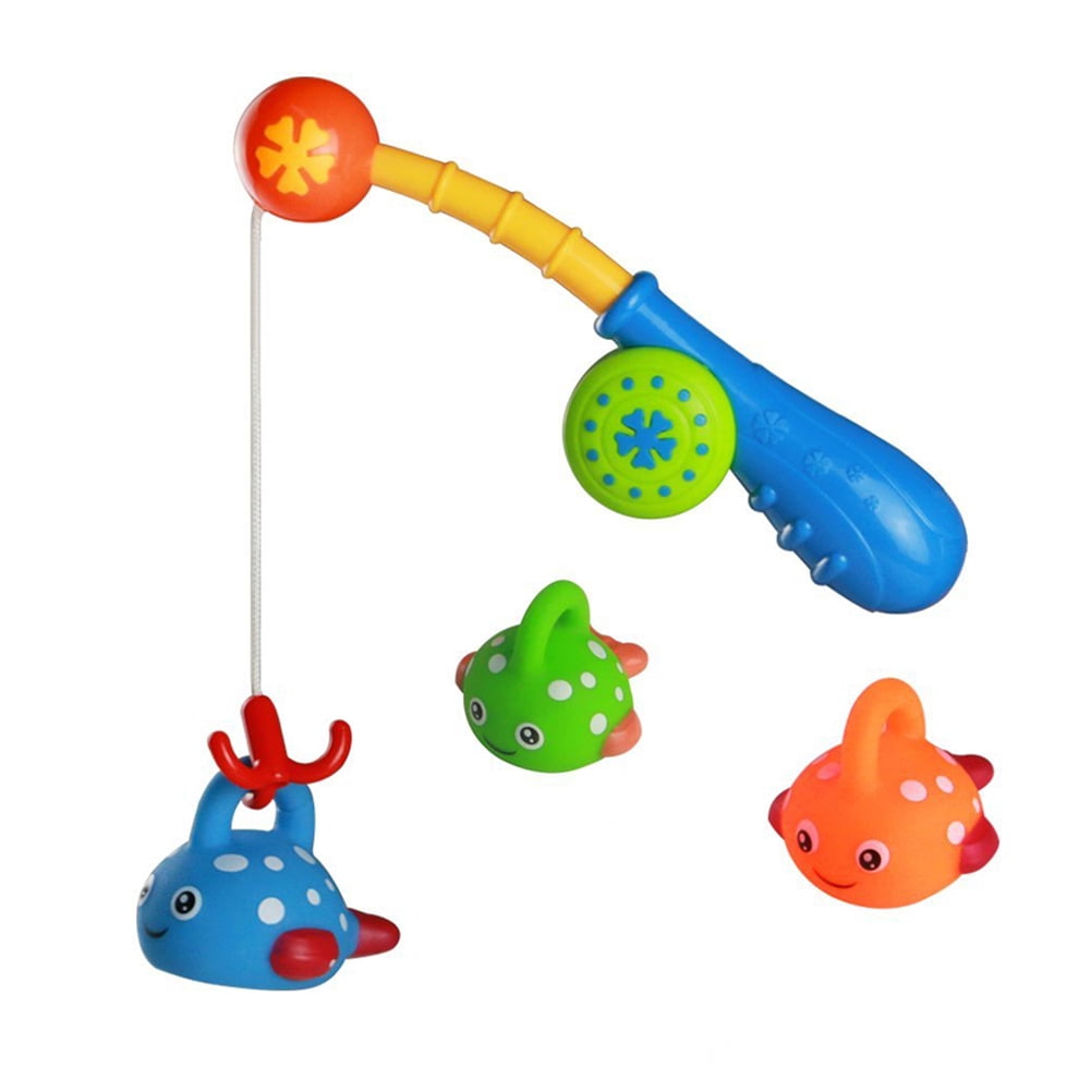 Bath Toy Fishing Game with Cute Spotted Fish and Rod Best Gift for Children 