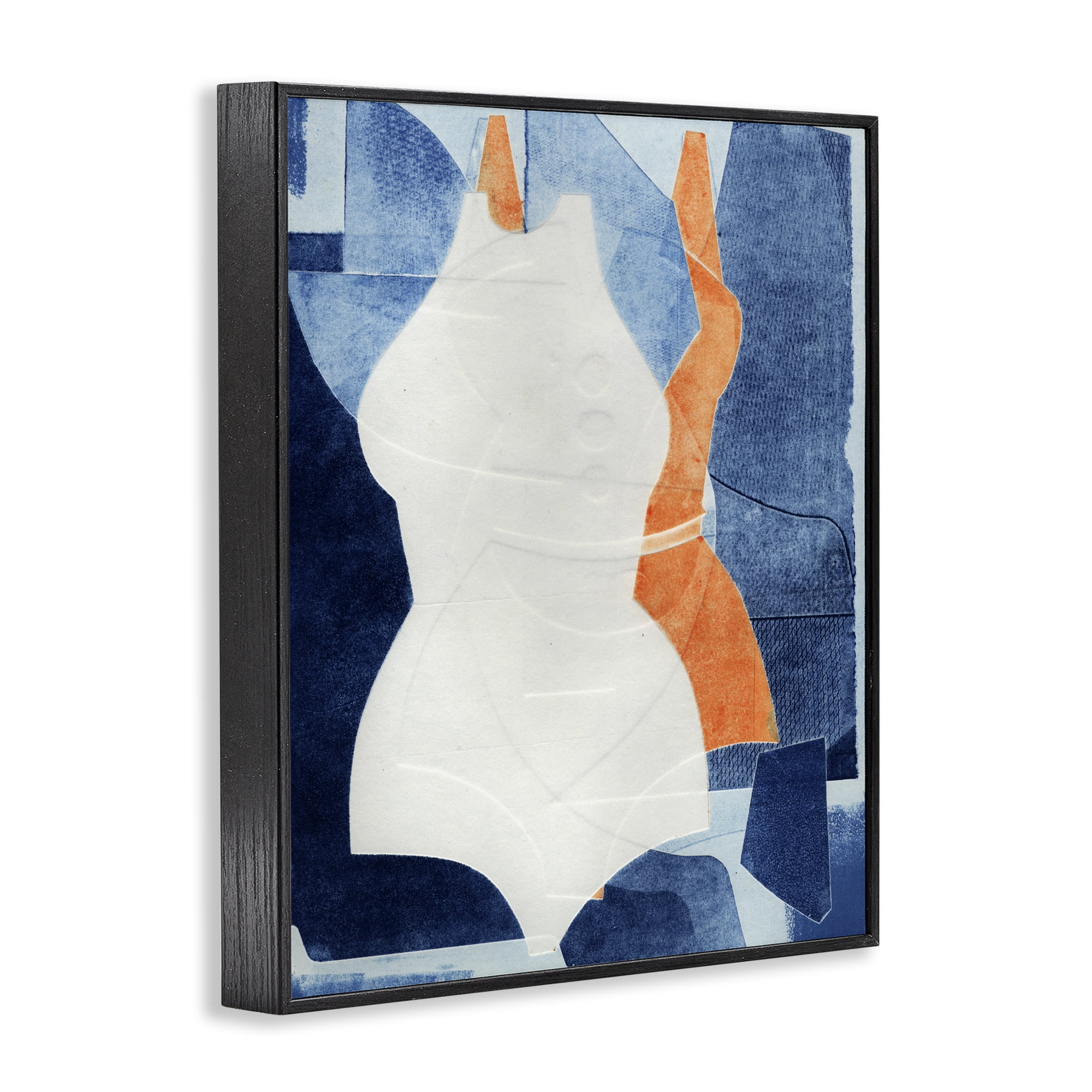 Stupell Industries Abstract Fashion Shapes Blue Black Framed Giclee Art, design by Stacy Milrany