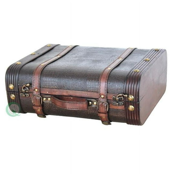 Wood Leather Suitcase