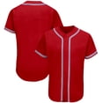 thumbnail image 4 of Camiseta de béisbol en blanco con cuello en V y botones completos para hombre o niño, uniforme de softbol transpirable, cualquier color, regalo de cumpleaños, estilo callejero de hip hop, 4 of 5