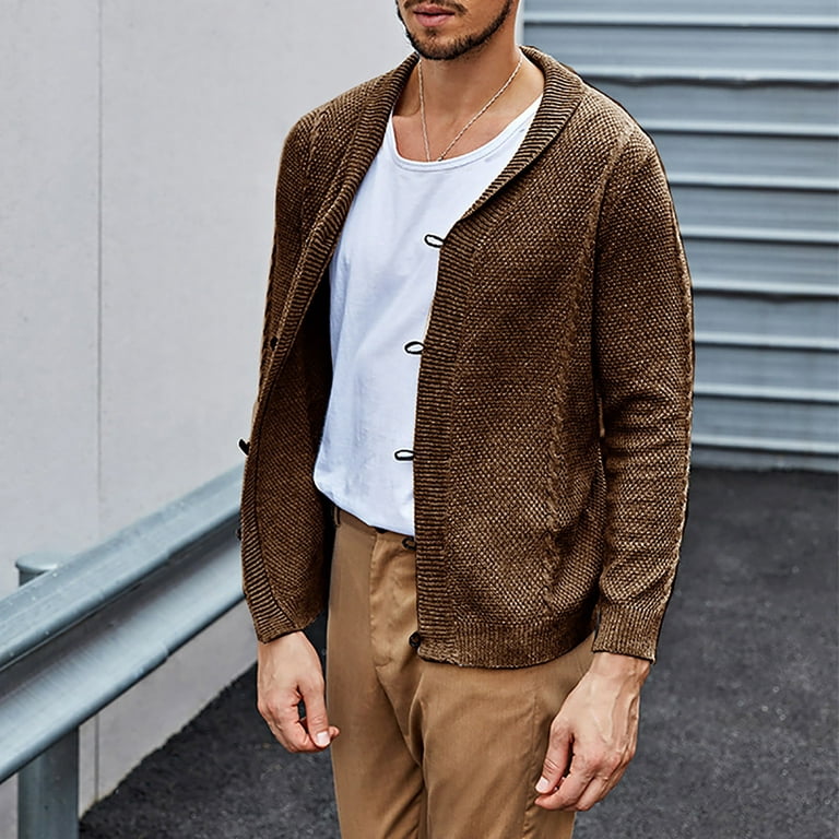 Fesfesfes Fashion Mens Sweatshirt Men Casual Button Long Sleeve