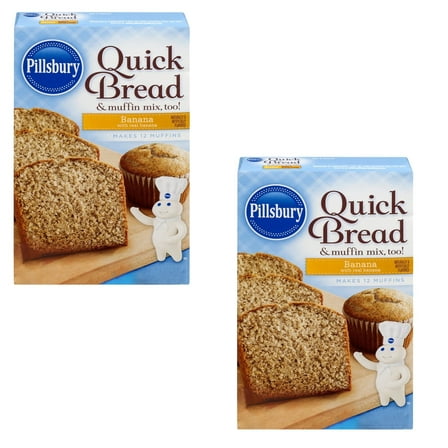 Pillsbury Banana Flavored Quick Bread & Muffin Mix, 14-Ounce (Pack of 2)