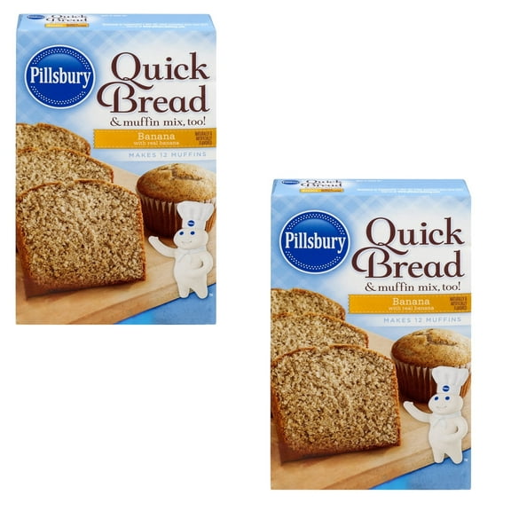 Pillsbury Banana Flavored Quick Bread & Muffin Mix, 14-Ounce (Pack of 2)