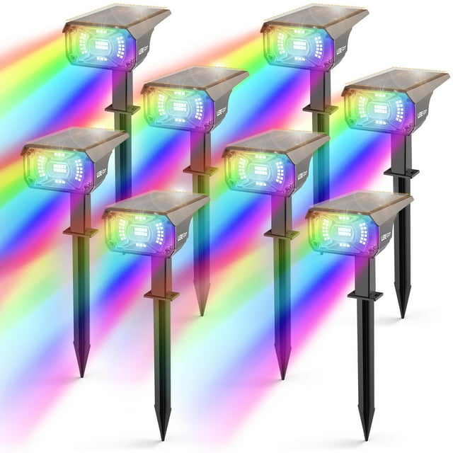 Focos solares LEREKAM 40 LED RGB 9 modos a prueba de agua