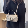 thumbnail image 4 of Women's Messenger bag classic satchel handbag slung simple artificial leather small bag. - white, 4 of 6