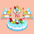 thumbnail image 3 of 37 Pieces Pretend Fruit Birthday Cake Cake Toys 6 Sliced Blue, 3 of 8