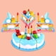 thumbnail image 3 of 61697d488b91fb5ee4108fcc blank Azul Sunnimix Juego de imaginación pastel de cumpleaños, 3 of 8