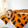 thumbnail image 4 of jejeloiu Cute Cat Kitten Queen Comforter Set,Kawaii Pet Animals Bedding Sets,Orange Black Bedding Comforter Set For Boys Kids,Luxury Bedroom Decor Reversible,3pcs, 4 of 8