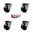thumbnail image 2 of Low Profile Glass Filled Nylon 3 Inch Wheel Top Plate Swivel Caster Set SCC, 2 of 2