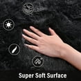 thumbnail image 4 of Alfombra Merelax Soft Fluffy Shaggy de 4 x 6 pies, negra, para dormitorio, 4 of 7