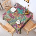 thumbnail image 2 of Pioneer Flower Floral Print Pattern Square Tablecloth,Waterproof Square Table Cover,Wipeable Spillproof Washable Table Cover for Home Kitchen Party Decor 60"x60"(152x152cm), 2 of 6