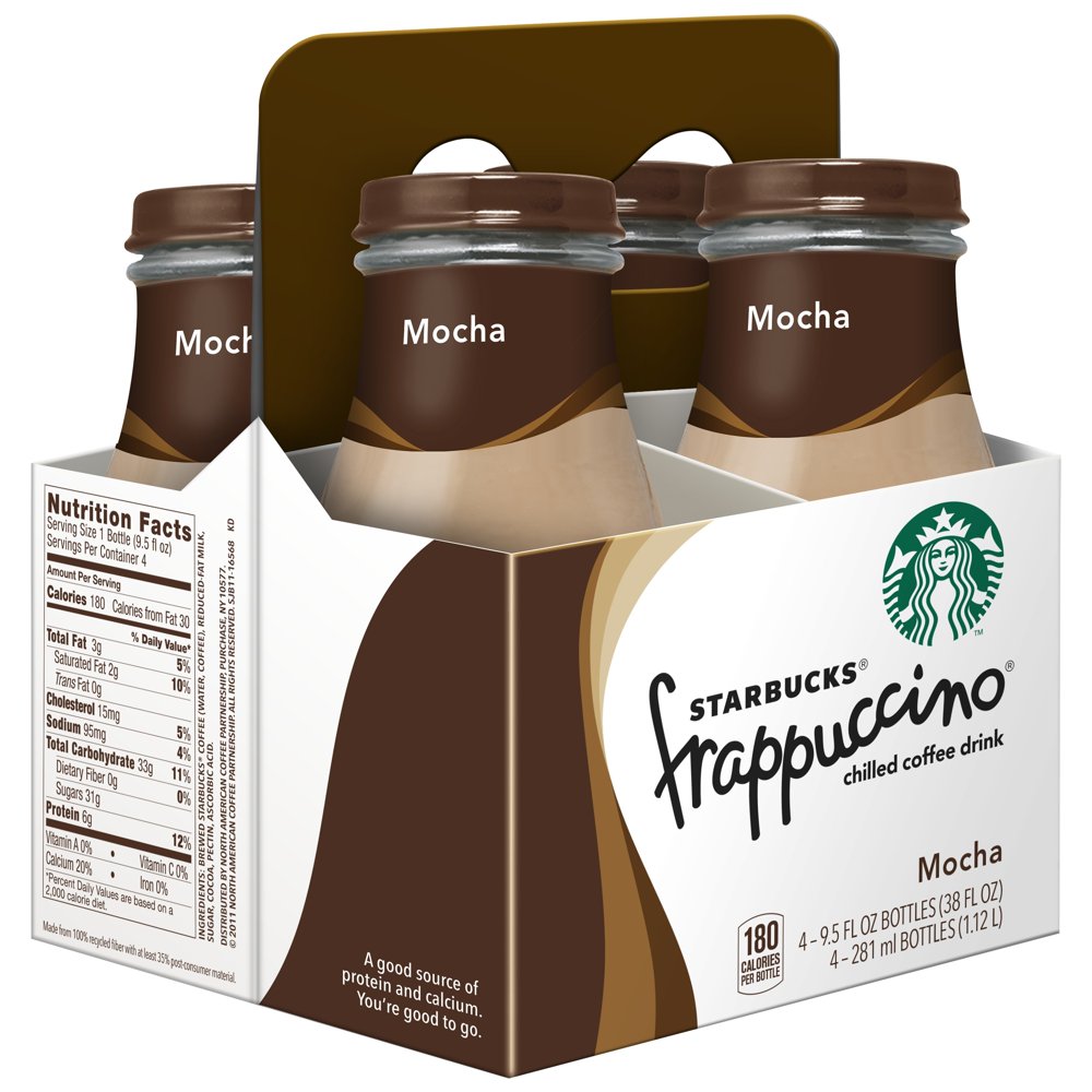 Starbucks Frappuccino Mocha Chilled Coffee Drink, 9.5 Fl. Oz., 4 Count