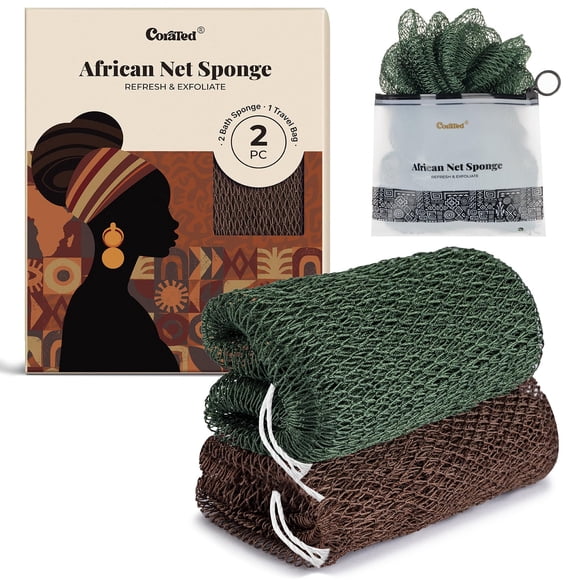 Esponja de baño CORATED African Net exfoliante elástica de 45"