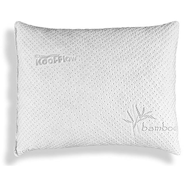Xtreme Comforts Slim Hypoallergenic Shredded Memory Foam Standard Bamboo Pillow with Cover