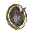 thumbnail image 4 of Marco de fotos vintage ovalado, tarjetero, decoración de flores y mariposas, marco de resina Oro, 4 of 9