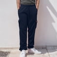 thumbnail image 2 of Male Fitness Running Trousers Drawstring Loose Waist Solid Color Pocket Loose Fleece Sweatpants, 2 of 6