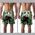 thumbnail image 3 of luoweisi Men's Beach Shorts Quick Dry Swim Trunks with Mesh Lining Panda M, 3 of 5