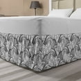 thumbnail image 1 of Floral Bed Skirt, Monochrome Flower Motif with Paisley Petals Large Leaves Plant, Elastic Bedskirt Dust Ruffle Wrap Around for Bedding Decor, 4 Sizes, Black and White, by Ambesonne, 1 of 2