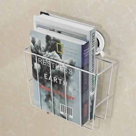 Wall Mounted Bathroom Magazine Rack - VBESTLIFE Stainless Steel Sucker Bathroom Magazine Newspaper Holder Basket Wall Mounted Storage Rack Magazine Rack Stainless Steel Magazine Rack