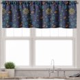 thumbnail image 3 of Ambesonne Galaxy Valance & Curtain, Hand-Drawn Sun Stars Art, 55"x24", Dark Yellow and Violet Blue, 3 of 7