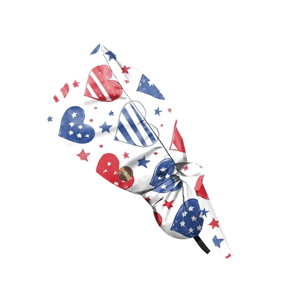 250th Anniversary Independence Day Scrub Cap for Women, Patriotic Working Hat with Ponytail Holder and Buttons, Dust-Proof Nursing Cap for July 4th #0135 White