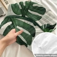 thumbnail image 4 of Twin Sze Fitted Sheet Set - Monstera Leaves 2 Piece Bedding Sets 16" Deep Pocket Fitted Sheet with 1 Pillowcase, Summer Green Tropical Plants Leaf Beige Brushed Microfiber Hotel Luxury Bed Sheets, 4 of 9