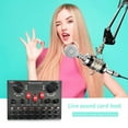 thumbnail image 4 of Professional Live Sound Card Kit with BM800 Microphone - High Sensitivity 5.1 Channel Audio Interface for Recording, Broadcasting, Stage & Computer Performances - Red & Silver Metal Microphone,, 4 of 6