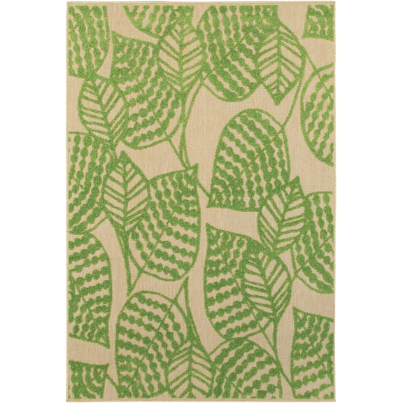Moretti Loyalty Area Rug 566F9 Outdoor Sand Leaves Vines
