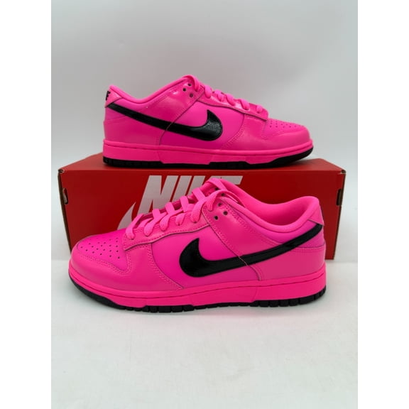Nike Dunk Low Women's Size 8.5 Pink Black Leather Athletic Shoes IV2040 600