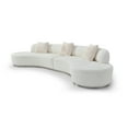 thumbnail image 4 of Retro Curved Sofa - Modern White Boucle Fabric & Silver Metal Base - Stylish Living Room Seating, 4 of 5