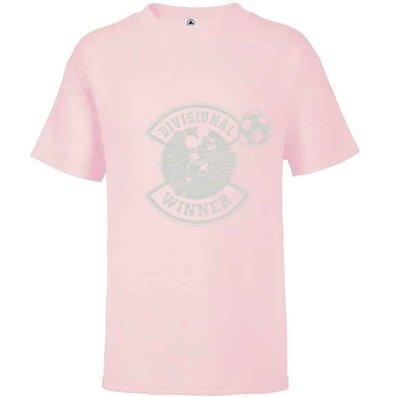 Disney Mickey Mouse Divisional Winner Sports Soccer Ball - Short Sleeve T-Shirt for Kids - Customized-Soft Pink