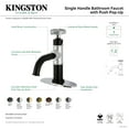 thumbnail image 4 of Kingston Brass KSD2826RKX Webb One-Handle Single-Hole Bathroom Faucet with Knurled Handle, Deck Plate, and Push Pop-Up Drain, Matte Black/Polished Nickel, 4 of 4