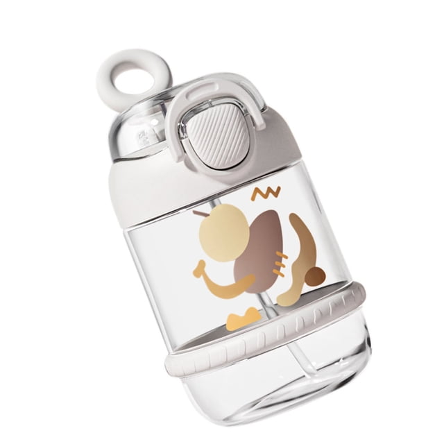 Kids Water Bottle 450ml Leak Proof Sports Bottle Plastic Durable Lightweight Anti Fall Portable Drinking Bottle with Easy Access Lid and Straw for School Nursery Travel