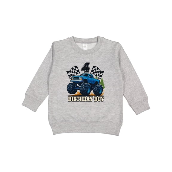 Inktastic Monster Truck Birthday Boy 4 Toddler Sweatshirt