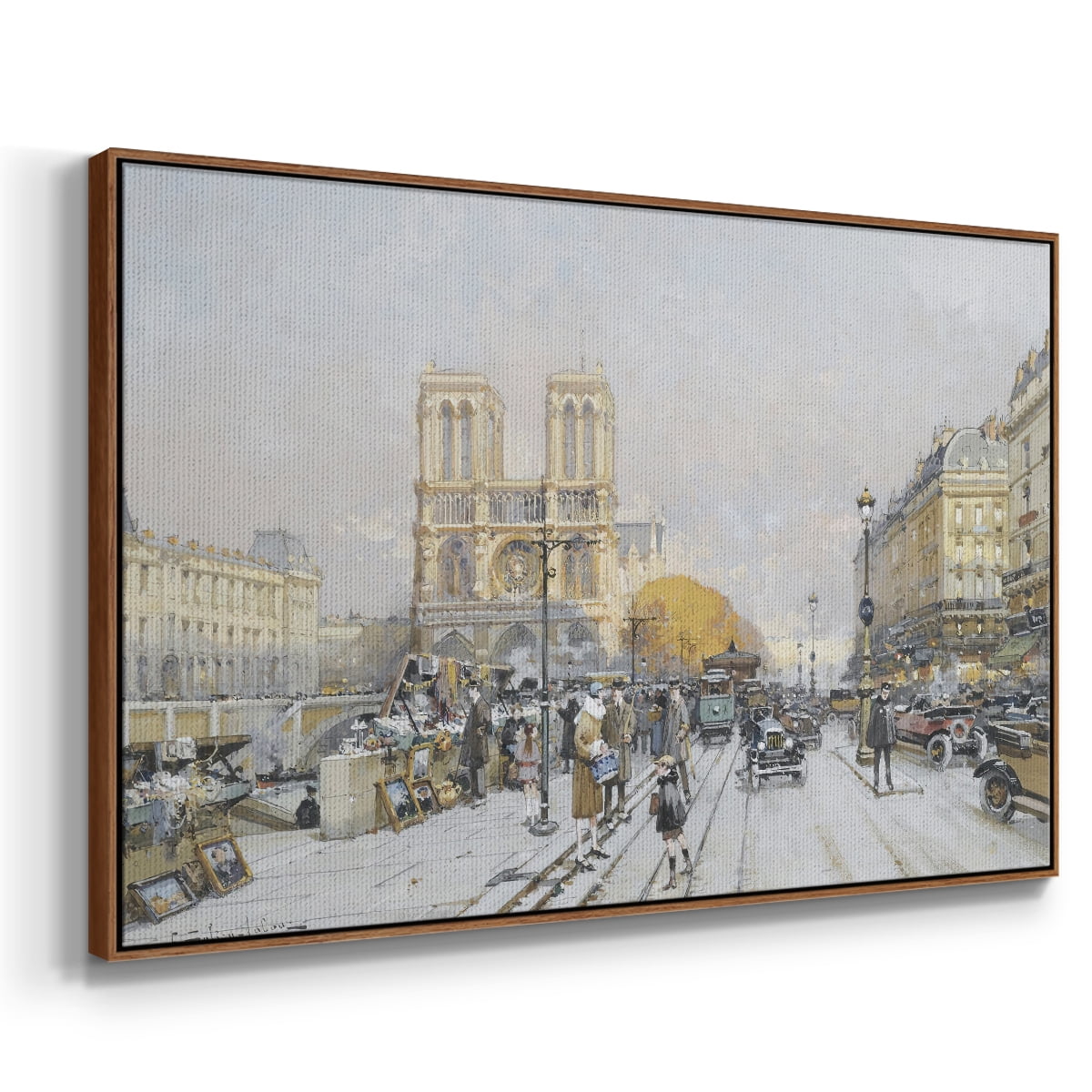 Vintage Landscape-CCCLXXXVI By Wexford Home Framed in Walnut Wood Gallery Wrapped Canvas 25 in. x 37 in.