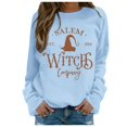 thumbnail image 2 of WEIWEN Halloween Sweatshirts for Women 1692 Salem Broom Co Graphic Pullover Crewneck Long Sleeve Shirts 2026 Fall Outfits Womens Fall Fashion Clothing Light Blue, XXL, 2 of 5