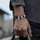 thumbnail image 5 of Pulsera para hombre de cuero con cierre magnético negro de acero inoxidable, 5 of 5