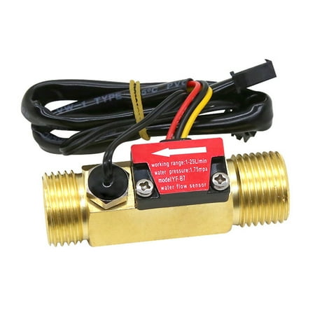 

G1/2 Water Flow Hall Effect Sensor Switch Flowmeter Counter 1-25L/min Metal