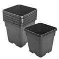 thumbnail image 6 of 5Pcs Plastic Planter Pots, 10 Gallon Black Flower Square Pot for Garden Yad Office with Drainage Hole, 6 of 7