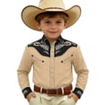 thumbnail image 3 of CAIXIA Boys Long Sleeve Chambray Shirt Western Cowboys Pearl Snap Button Down Shirts, 3 of 5