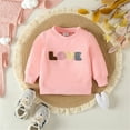 thumbnail image 3 of Coerni Toddler New Born Baby Boy Outfit Long Sleeved Pullover Sweatshirt Letter Print Set Kids Valentine's Day Outfit, 3 of 8