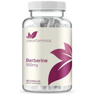 Clear Formulas Berberine Supplement 500mg - 180 Vegetable Capsules