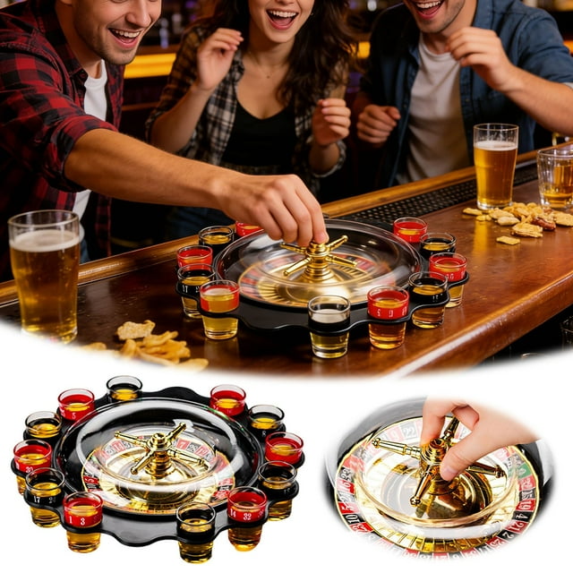 BotaniNest Roue de Jeu de Roulette pour Fêtes, Événements et Rassemblements Excitants, Boisson Interactive, Activité Sociale pour Adultes avec Plateau Durable et